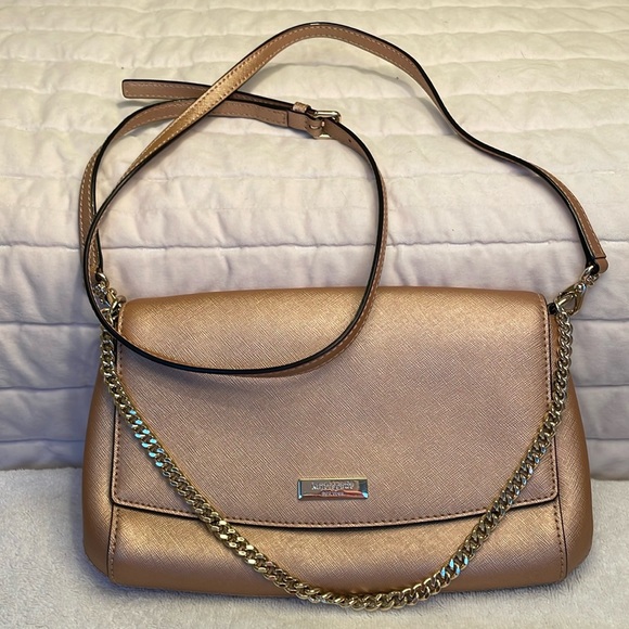 KATE SPADE Greer Laurel Way Rose Gold Leather Crossbody Bag - Picture 2 of 9